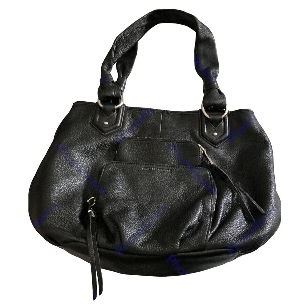 Aimee Kestenberg Black Genuine Leather Large Hobo Carryall Shoulder Bag Purse